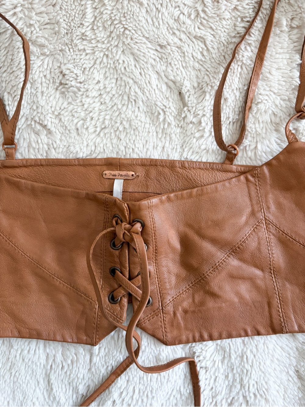 Free People Hastings Leather Corset Belt M/L Boho Western Festival Waist Cincher - Picture 4 of 5